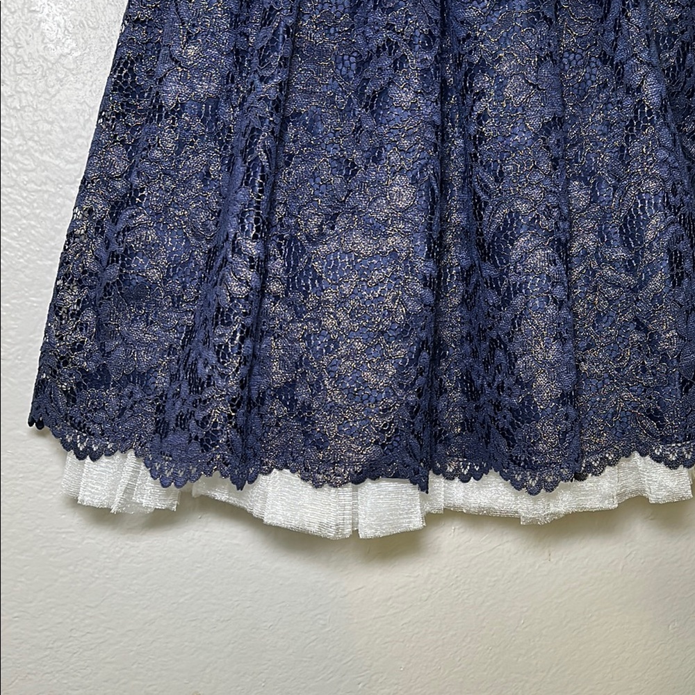 American Princess Blue Fit and Flare Sleeveless Dress for Weddings - Picture 4 of 8